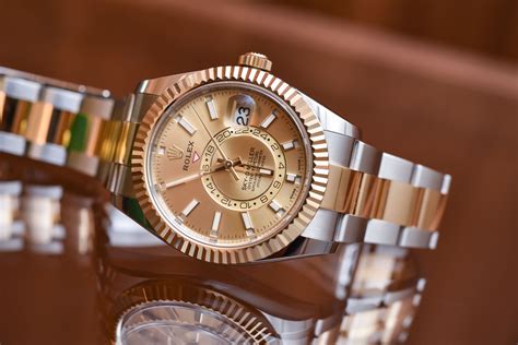 rolex sky dweller dual tone|rolex sky dweller price.